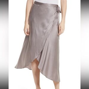 Joie Asymmetrical Silk Wrap Skirt